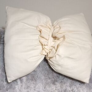 Neutral Cream Ruffle Accent Pillow Cover - Soft Decorative Pillow
